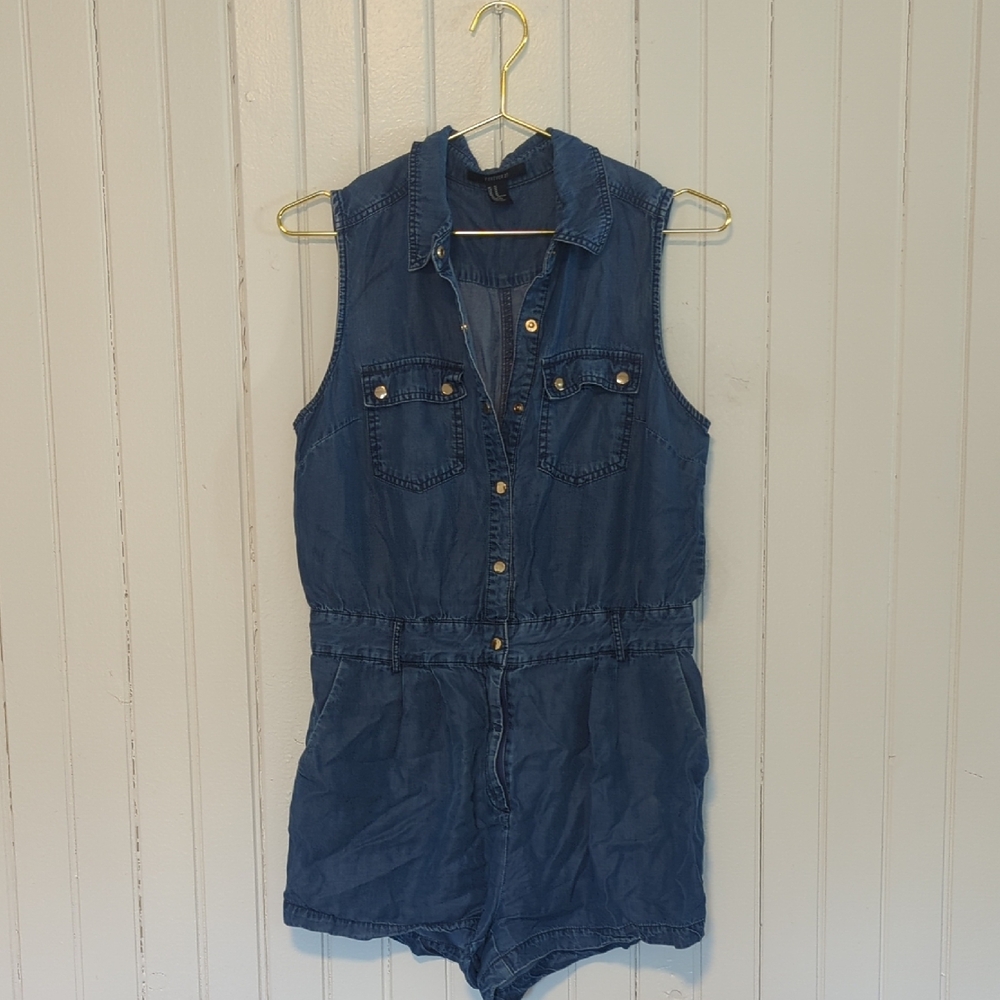 Sleeveless Denim Romper